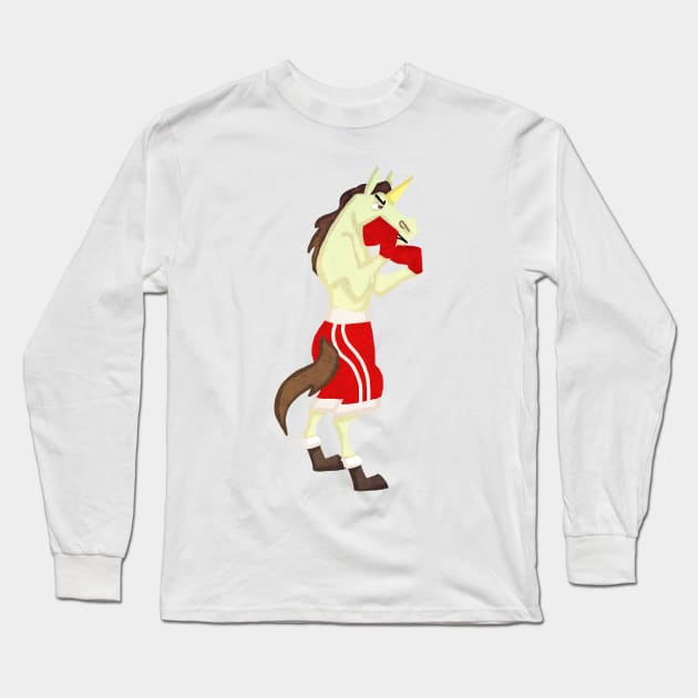 Unicorn Boxer Long Sleeve T-Shirt by Thatssounicorny